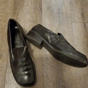 Franco Sarto brown leather loafers
